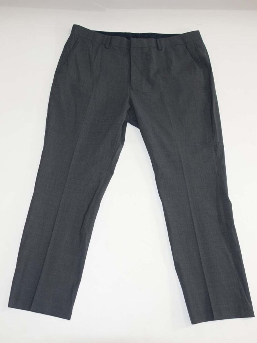 Bonobos Men's Slim Fit Dress Pants 38 x 28 Gray Marzotto Wool Flat Front Slacks